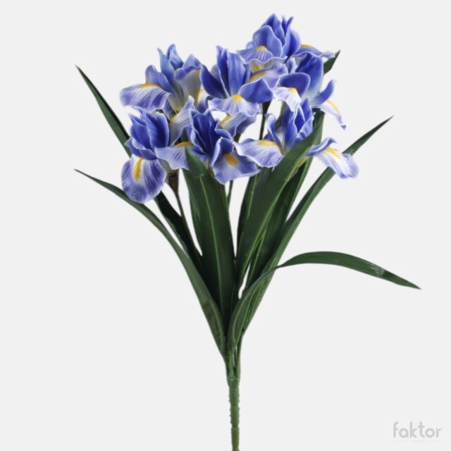 Sininen iiris-tekokukka, 7 kukkaa