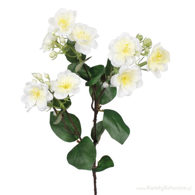 Vaaleankeltainen jasmiinin tekokukkaoksa, 60 cm