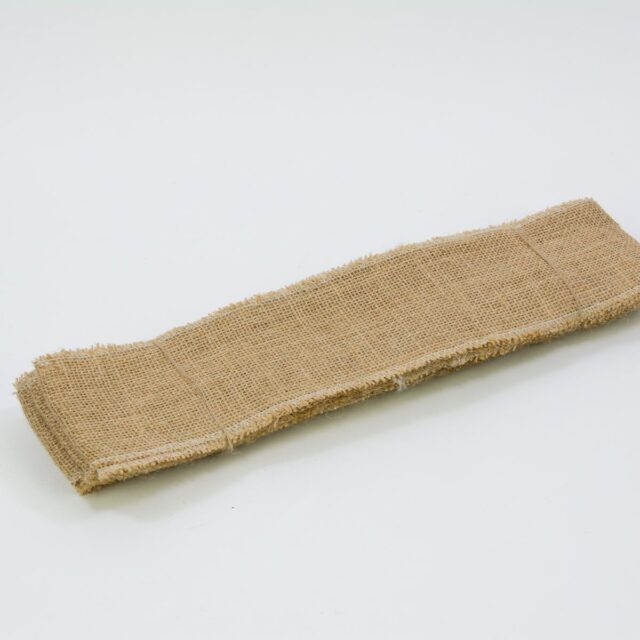 Luonnonvärinen juuttinauha overlock-reunoilla, 10 cm × 5 m