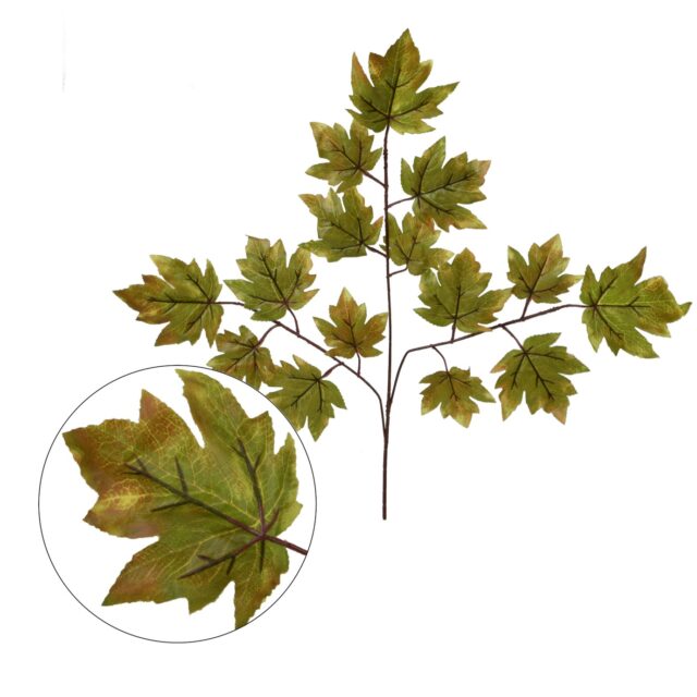 Vihreä-ruskea lehtevä vaahteranoksa tekokasvi, 74 cm