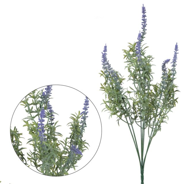 Violetti laventelin tekokukkakimppu 45 cm