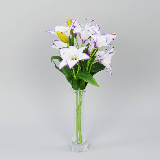 Valko-violetti tekoliljan oksa, 3 kukkaa