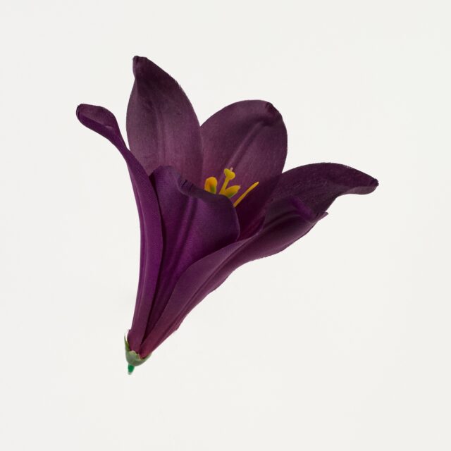 Violetti satiininen liljan tekokukan pää
