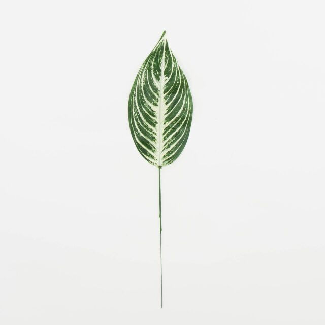 Vihreä/kermanvärinen tekolehti, korkeus 50 cm