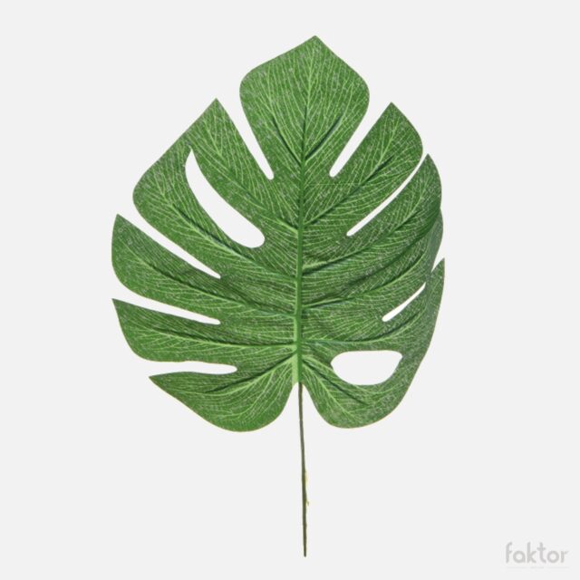 Vihreä monstera-tekolehti varrella