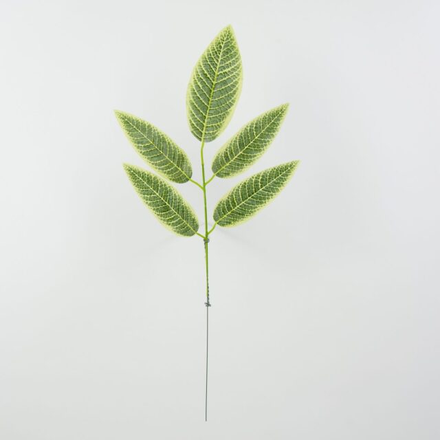 Vihreä tekolehtioksa, viisi lehteä, 55 cm
