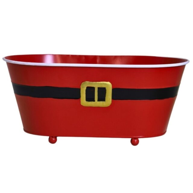 Punainen metallinen suojaruukku asetelmille, 19 cm