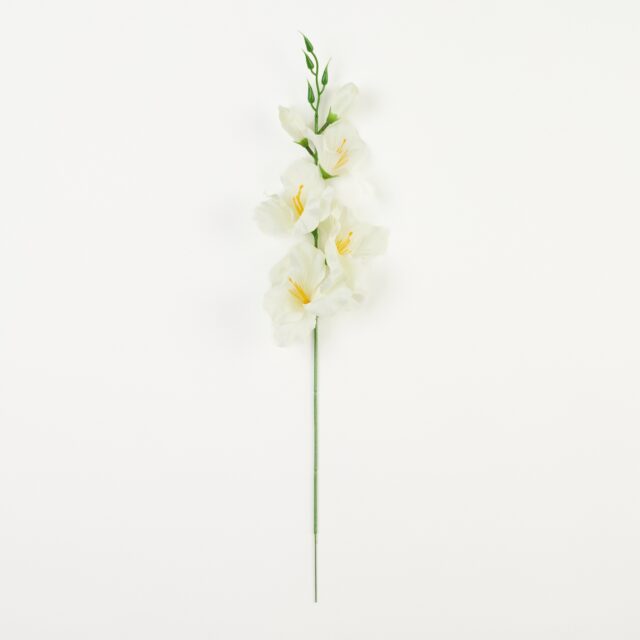 Kermanvärinen satiinipintainen gladiolin tekokukka varrella