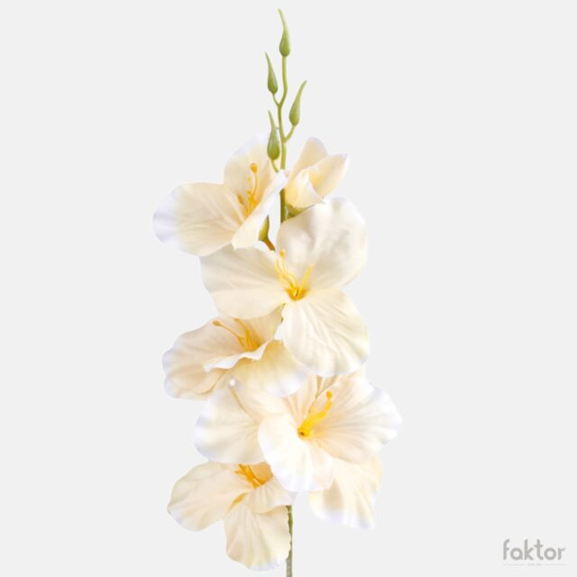 Vaniljanvärinen valkoreunainen gladiolus-tekokukka