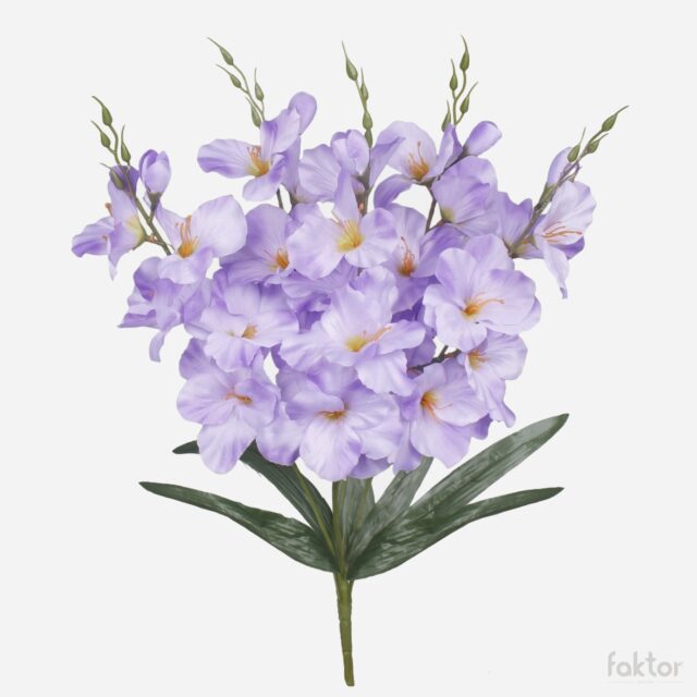 Liila gladioluksen tekokukkakimppu