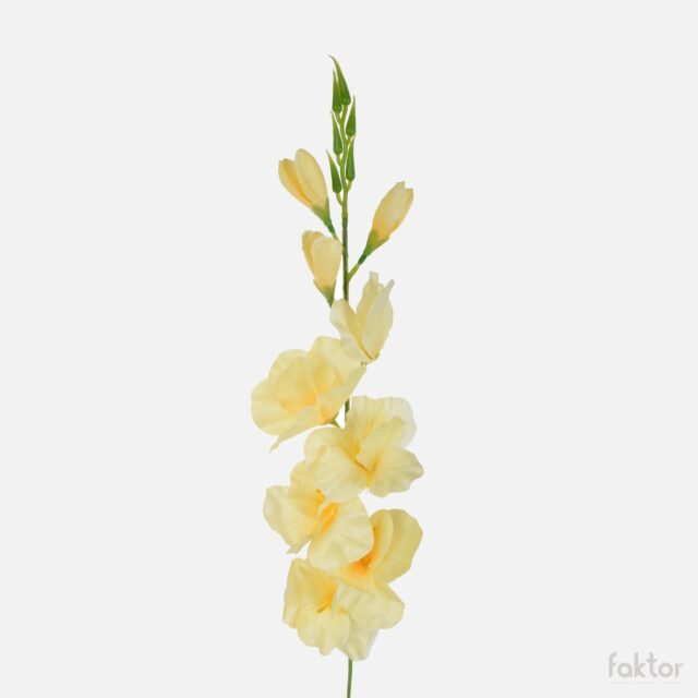 Vaaleankeltainen gladiolus-tekokukka, 77 cm