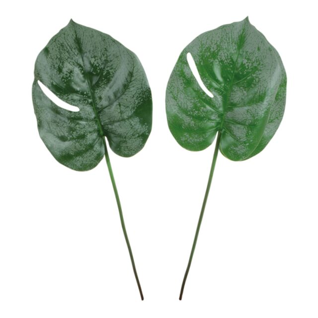 Tummanvihreä monstera-philo-tekokasvin lehti 77 cm