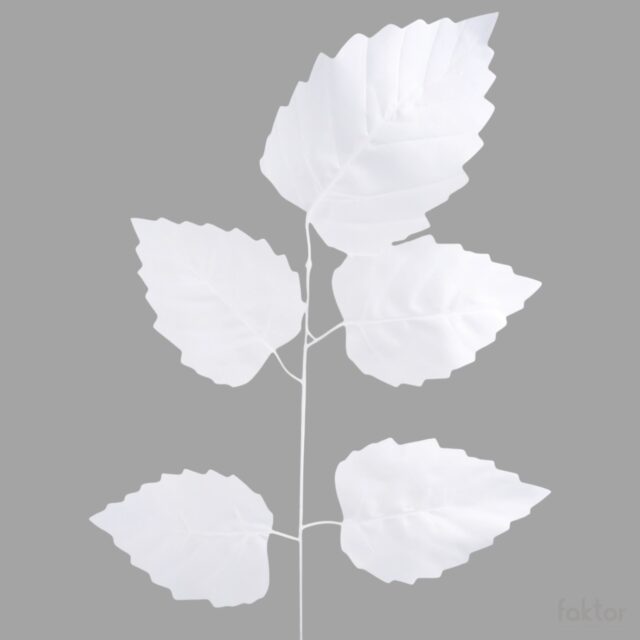 Valkoinen tekokasvin leppäoksa 55 cm