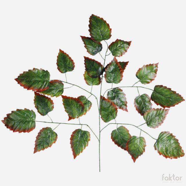 Vihreä-ruskeareunainen tekokasvin oksa, 74 cm