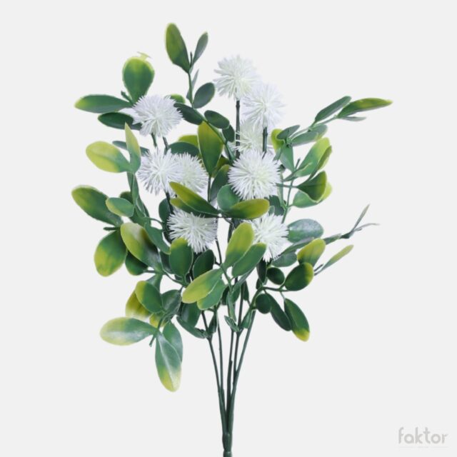Valkoinen ohdake-tekokukka, 30 cm