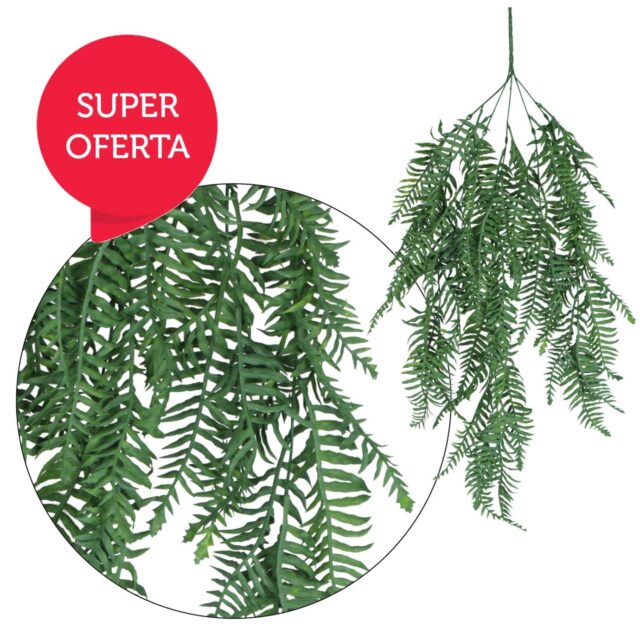 Tummanvihreä riippuva saniainen tekokasvi 83 cm