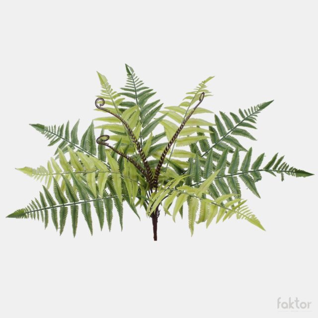 Vihreä 45 cm korkea tekosaniainen, 9 lehteä