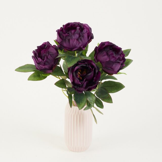 Violetti pionitekokukkakimppu, 42 cm