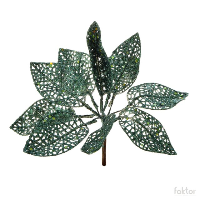 Turkoosi kimalteleva joulukoristeoksa, 18 cm