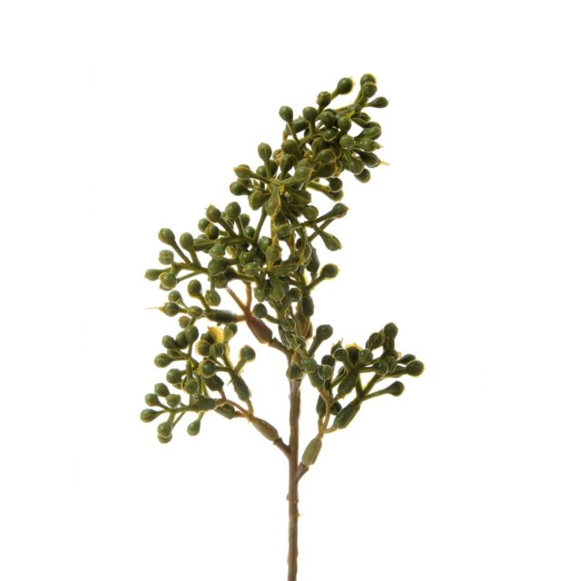 Vihreä tekokukkapiikki vihreillä palloilla 20 cm