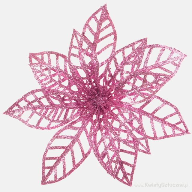 Violetti kimalteleva joulutähtitekokukka, halkaisija 17 cm