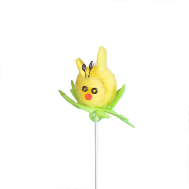 Keltainen koristeellinen mehiläinen tikussa, 23 cm