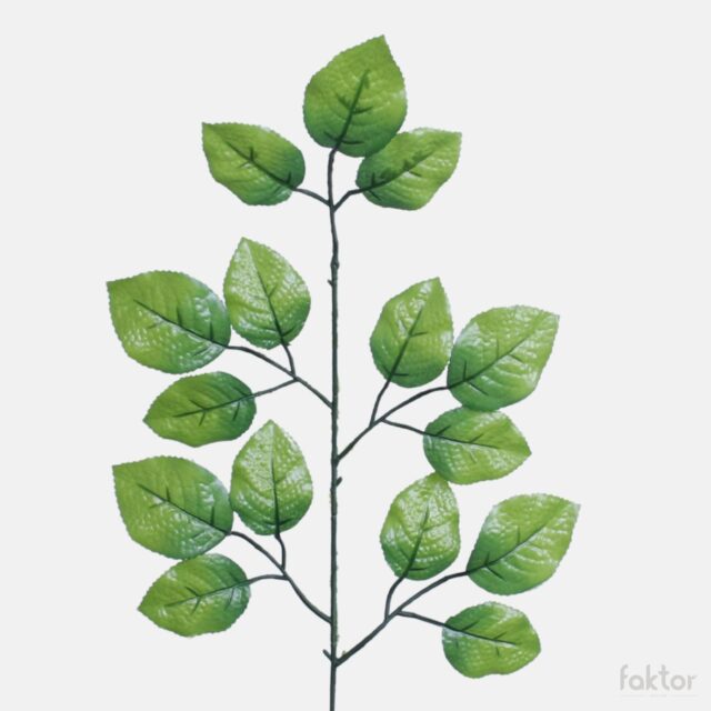 Vihreä tekokukkaoksa ruusunlehdillä