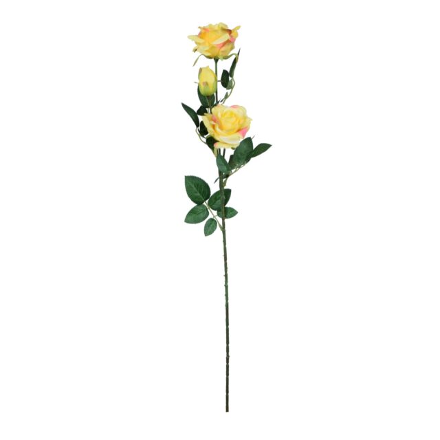 Keltainen tekoruusun oksa 59 cm