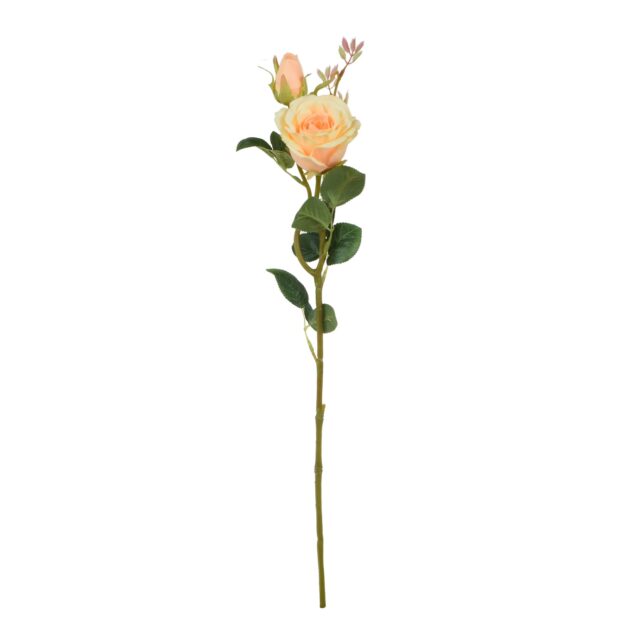 Keltainen tekoruusun oksa 65 cm