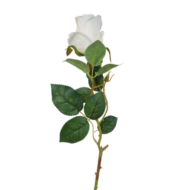 Valkoinen tekoruusun oksa 67 cm