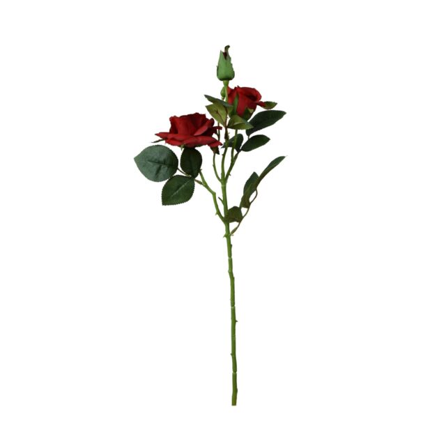 Punainen kumipintainen tekoruusun oksa 53 cm