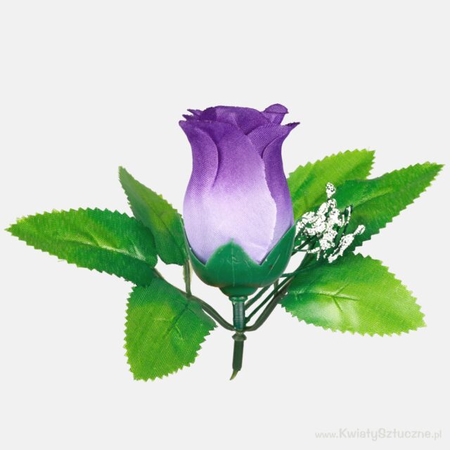 Violetti tekoruusunuppu lehdillä