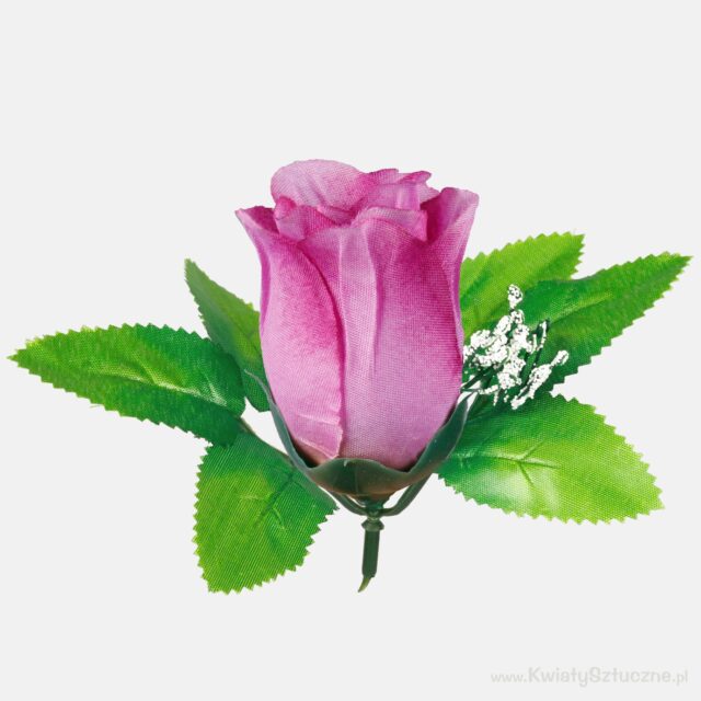 Violetti tekoruusunuppu lehdillä