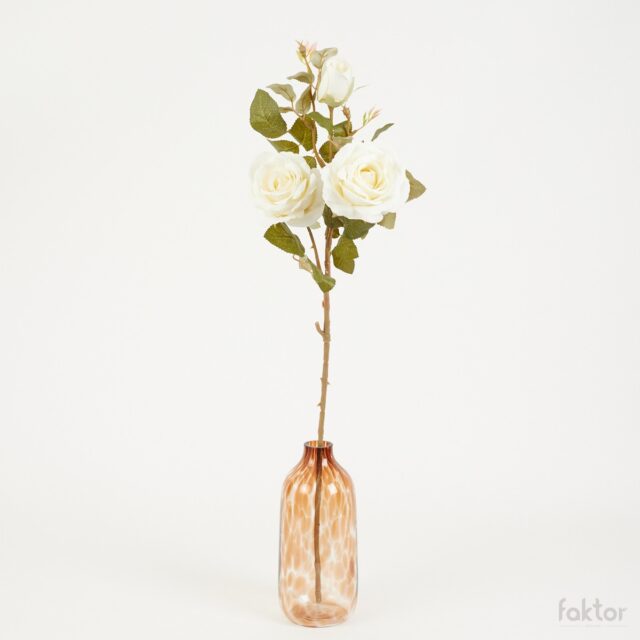 Valkoinen ruusun tekokukka 80 cm