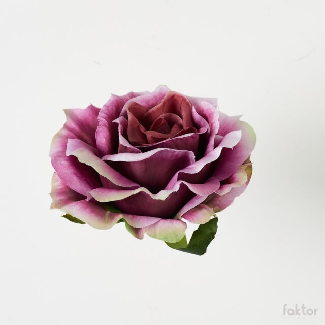 Tummanvioletti avonainen tekoruusun kukkapää
