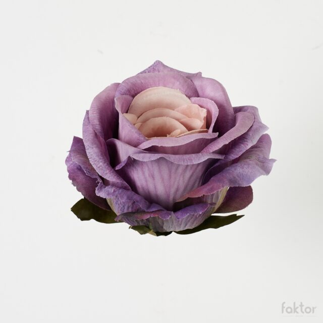 Violetti tekoruusun kukkapää beigen sävyisellä keskustalla