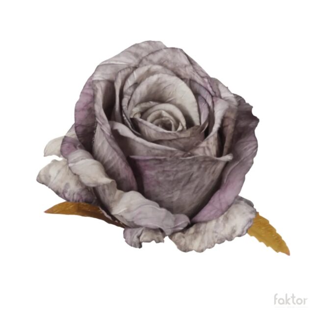 Harmaa-violetti avonaisen ruusun tekokukkapää