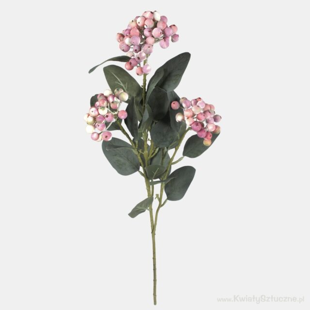 Vaaleanpunainen–violetti marjaoksa tekokukka, 65 cm