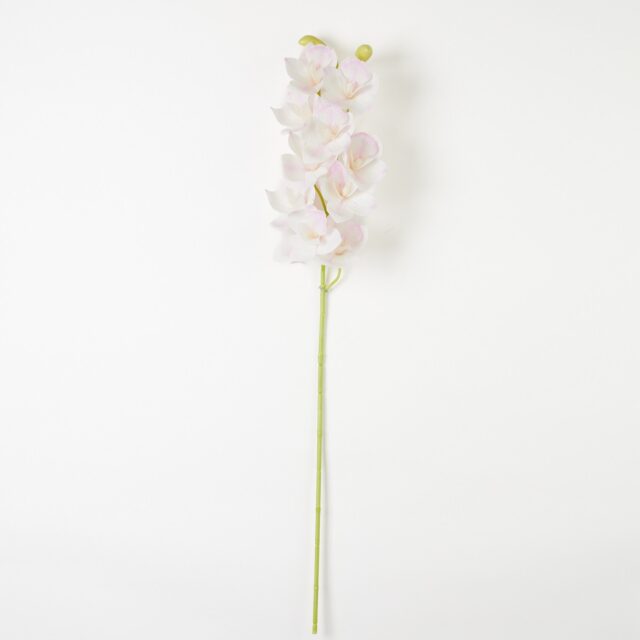 Valko-vaaleanpunainen silikoninen cymbidium-tekokukkaoksa