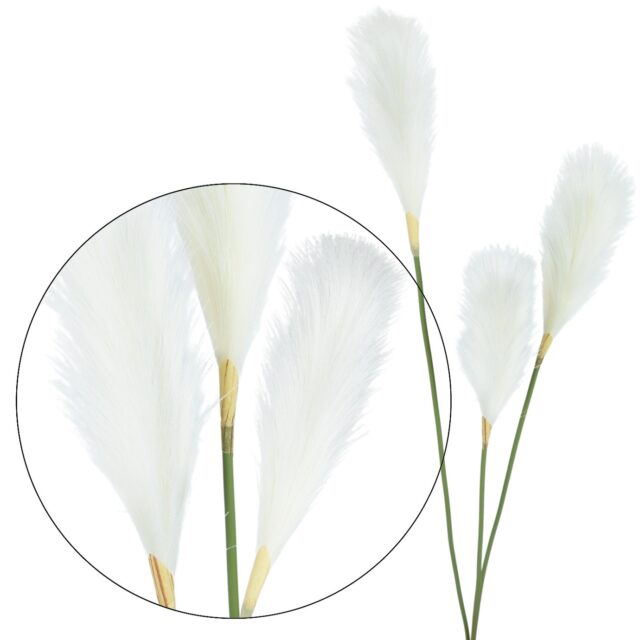 Valkoinen tekopampasheinän oksa 108 cm