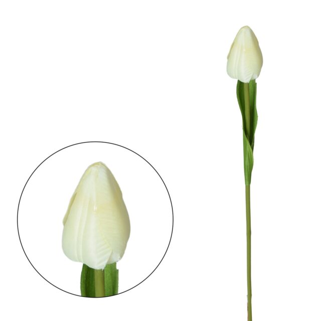 Valkoinen tekotulppaanin oksa 44 cm