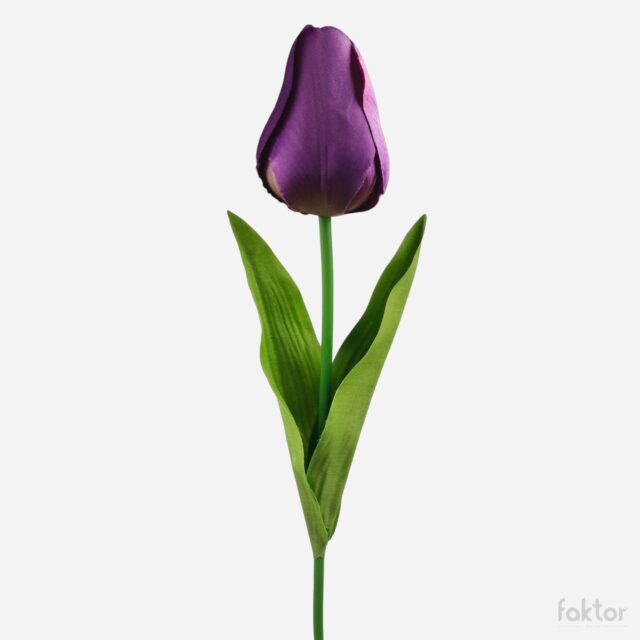 Violetti tekotulppaani kukkavarrella, 67 cm