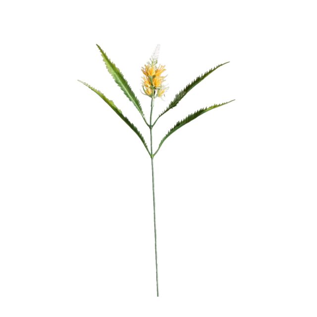 Keltainen verbena-tekokukka koristeellisella varrella, 36 cm