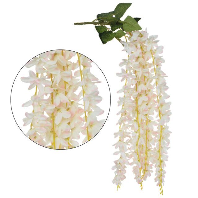 Vaaleanpunainen wisteria-tekokukkaoksa 90 cm