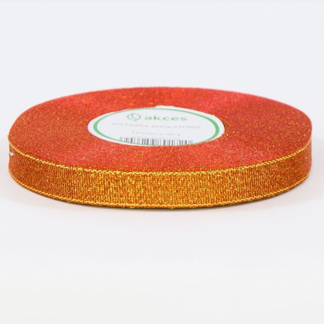 Punainen-kultainen glitterinauha