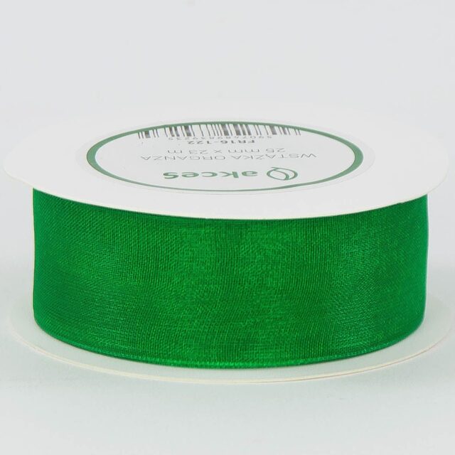 Vihreä organzanauha 25 mm × 25 y