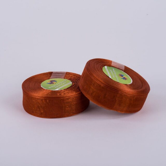 Kuparinsävyinen organza-nauha 25 mm × 36 y