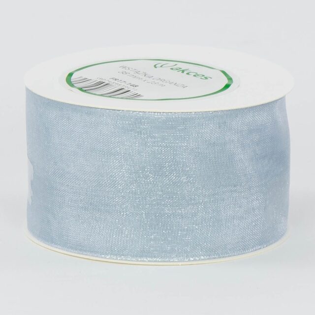 Hopeanvärinen organzanauha 38 mm × 25 y