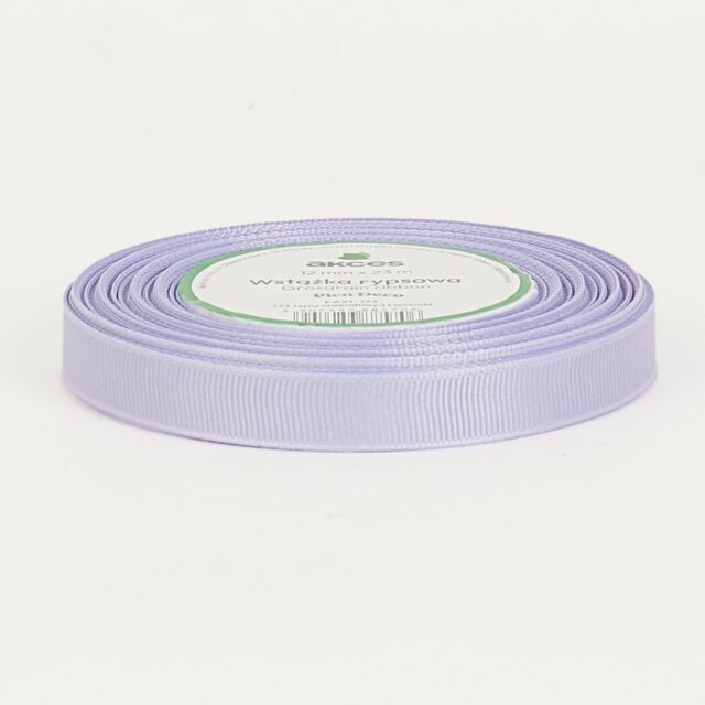 Vaalean laventelinvärinen grosgrain-nauha 12 mm × 25 y