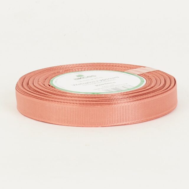 Likaisen korallin sävyinen rypsinauha 12 mm × 25 y